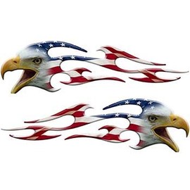 Weston Ink Screaming Eagle Head Tribal Flame Graphic Kit with American Flag