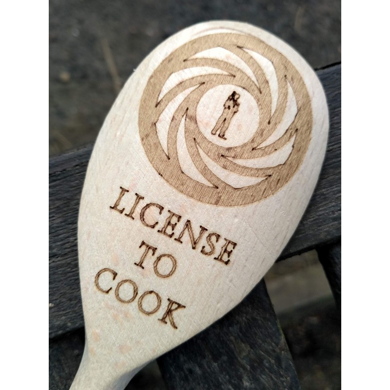 FastCraft JAMES BOND 007 INSPIRED WOODEN BAKING SPOON WOOD KITCHEN