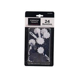 French Toast - Pasadores y soportes para cola de caballo, 4 unidades, azul marino y blanco, talla única