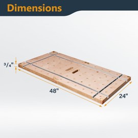 POWERTEC Arachni Flex 24" x 48" Foldable Workbench Tabletop - Portable Work Surface with Pre-drilled Dog Holes, T-Tracks & Quick-Insert Locks for Arachni Flex Woodworking Collapsible Workstand (72034)