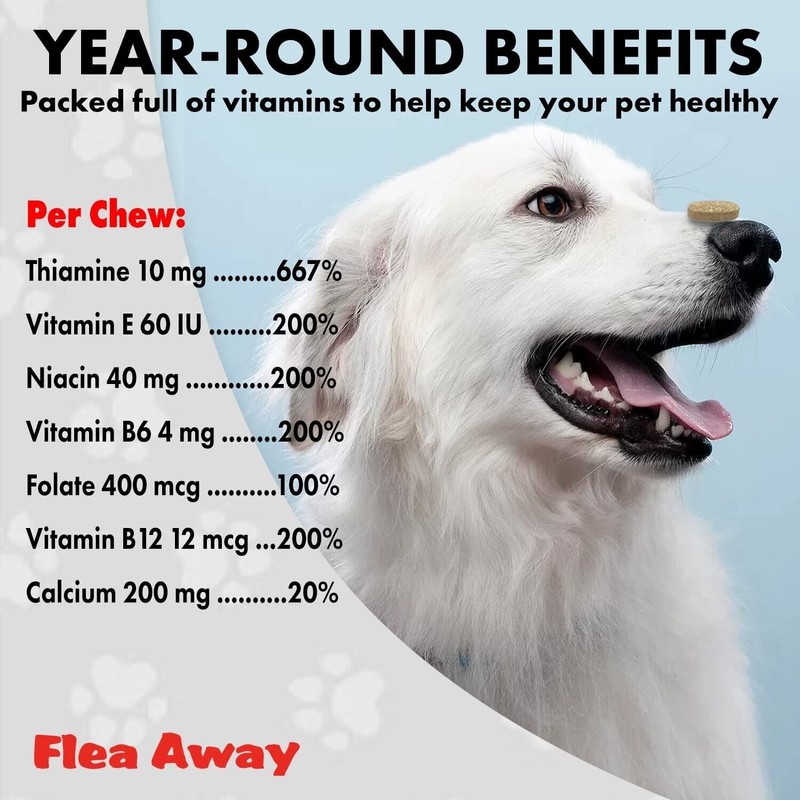 Flea Away 100 Chewable Tablets Flea, Tick & Mosquito Repellent