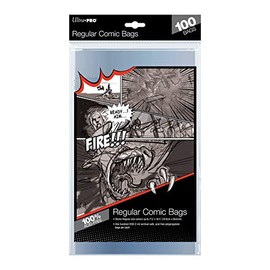 Ultra PRO Regular Size 7-1/8 x 10-1/2" Comic Bags (100 Count Pack), Small, Clear