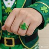 ALoveSoul St. Patrick's Day Frog Open Ring Adjustable Green Enamel