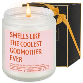 LEADO Candle, Godmother Gifts - God Mother Proposal, Mothers Day, Birthday Gifts for Godmother - Funny God Mom Appreciation Present from Godchild - Will You Be My Godmom, Baptism, Christening Ideas