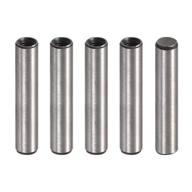 sourcing map M4 Internal Thread Dowel Pin 5pcs 6x30mm Chamfering Flat Carbon Steel Cylindrical Pin Bed Bookshelf Metal Devices Industrial Pins