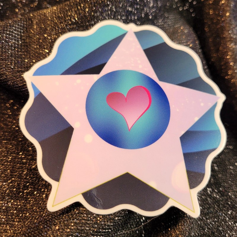 Moonlight Jade STKR010 Star Heart Flower Circle Abstract Sticker -