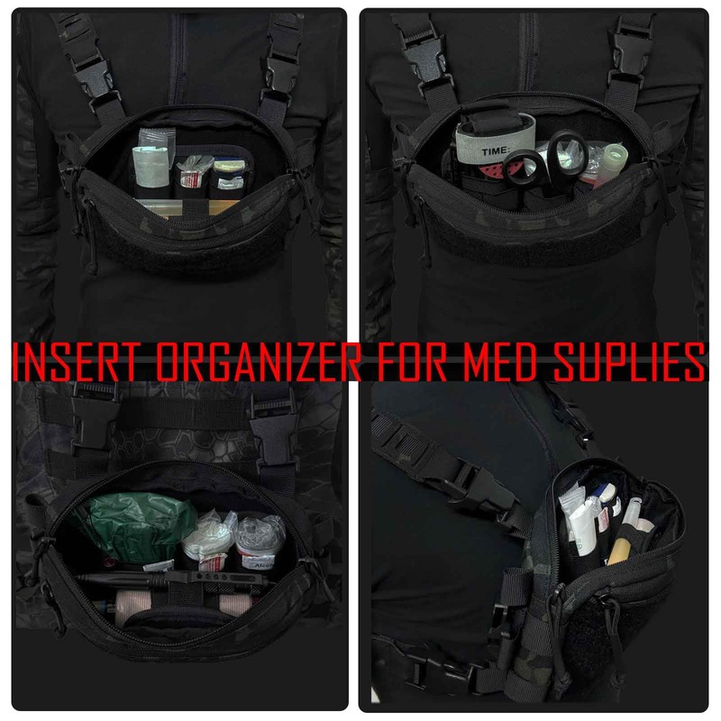 BOSITIVE Tactical Bag Insert Modular Organizer Utility Admin Pouch Hook,