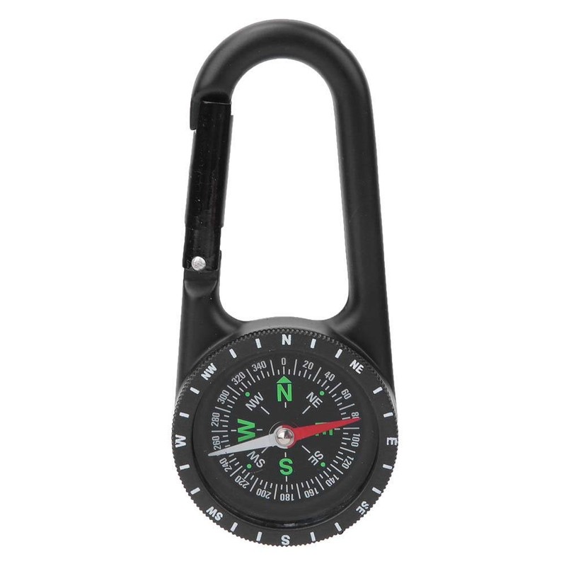 Delaman Carabiner Compass, Zinc Alloy Portable Carabiner Compass with Graduated