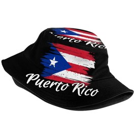 Cute Puerto Rico Puerto Rican Flags Bucket Hat Packable Fashion Sun Cap Outdoor Fisherman Hat for Women Men Boys Girls