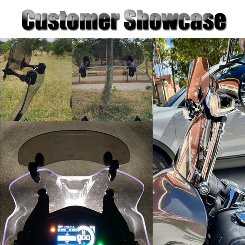 Kucehiup Motorcycle Windshield Extension,Universal Adjustable Clip-on Windscreen Extender for Hon