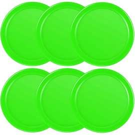 3 1/4 Inches Air Hockey Pucks 6 Pack Full Size Heavy Replacement Pucks for Game Tables Equipment Accessories (Green)