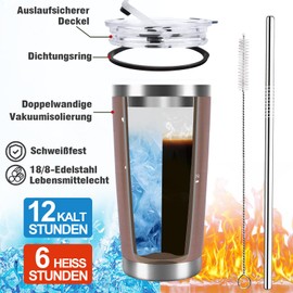 Muttertagsgeschenk Personalisiert,Muttertagsgeschenke für Mama,600ml Thermobecher Kaffeebecher Tasse,Geschenk für Mama,Geschenk für Geburtstag Weihnachten Muttertag…