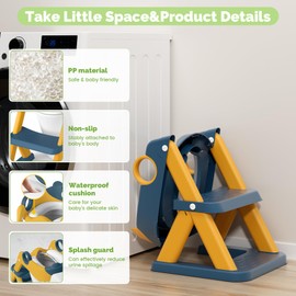 COOSEYA Toilet Seat, Potty Training Seat for Toddler, Upgraded 2-in-1 Potty Toilet Training for Boys and Girls,Waterproof Cushioned Mat with Non-slip Step Stool