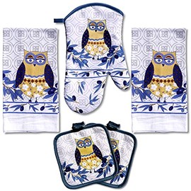 Lobyn Value Packs Decorative Lightweight Kitchen Towel Set 5 Piece Towels