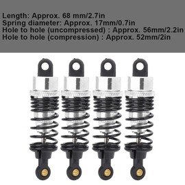 RC Shock Absorber, 4-Piece Aluminium Shock Absorber with Compatible Redesign for HSP 1/10 RC Car Climbing (Silver)