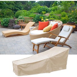 Haofy Patio Furniture Covers, Waterproof Garden Patio Chaise Lounge Cover, Outdoor Lounge Chair Protection Covers with All Weather Protection(Beige)