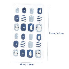 FRCOLOR 4 Boxes 96pcs Removable Christmas Fake Nails Christmas Nail Tips Full Cover for Women Style