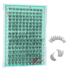 Lash Clusters 160PCS Invisible Eyelash Band Clusters with Natural Eyelashes Cluster Wide Stem Eyelash Extensions Individual Wispy Lashes Cluster(Lavendy,D-Mix8-16mm)