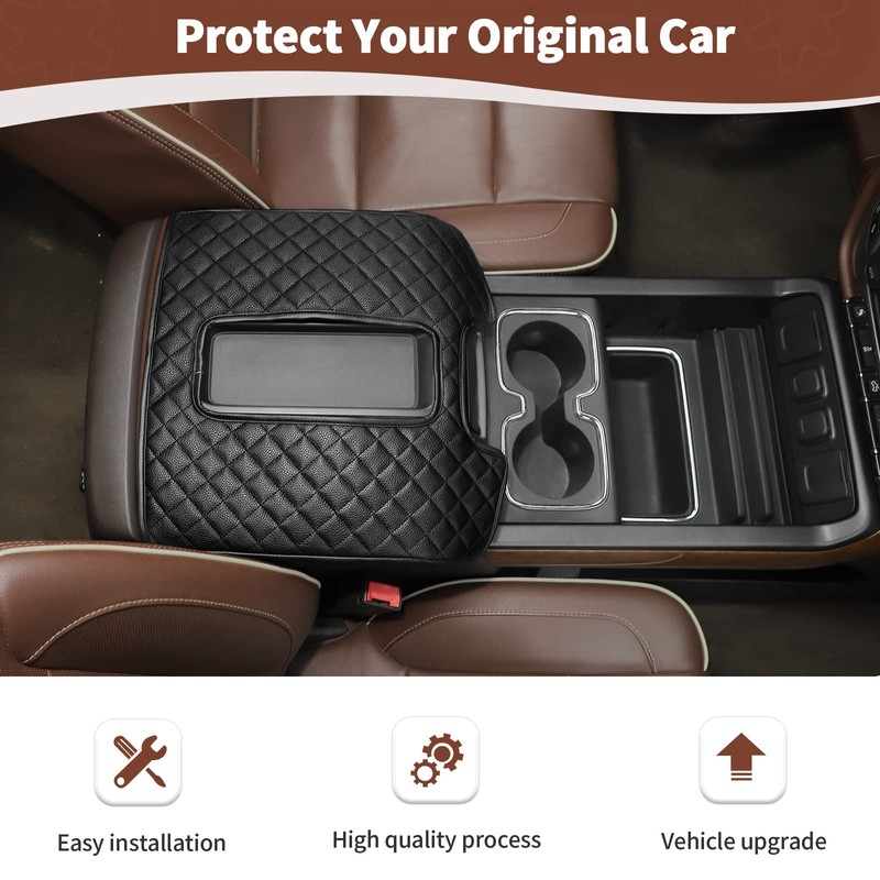 RT-TCZ Center Console Cover Armrest Pad PU Leather for Chevy
