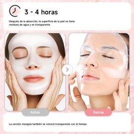 Bio Mascarilla Colageno 4pcs: Mascarilla de ColáGeno-Colageno para Minimiza los Poros Mejora la Elasticidad | Overnight Mask Low Molecular Collagen Face Mask Reduce Los Poros Y Aumenta La Elasticidad para una hidratación duradera