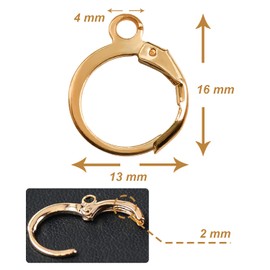 FUNCYboo 200PCS Hypoallergenic French Earring Hooks Leverback Earwires Round Earring Hooks Earring Supplies Findings Ear Wire with Open Loop for Earring Designs Jewelry Making Findings