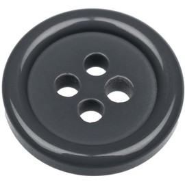Pack of 12 Grey Sew on 15mm Round Buttons Flat 4 Holes 24L 24 Ligne