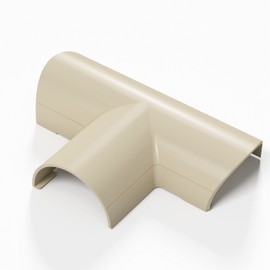 D-Line Clip-Over Mini Equal Tee Magnolia - Use to join 3 lengths of 30x15mm Trunking - 1-Pack