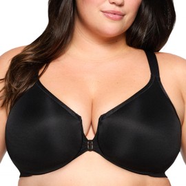 Glamorise Women's Plus Size Wonderwire Posture Back Bra Underwire #9265, Black, 44C