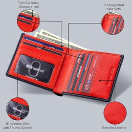 Glamicci RFID Protected High Capacity Card Wallet for Men | Slim Wallet for Men & Minimalist Wallet RW5 (Black & Red)