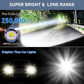 Flashlights LED High Lumens Rechargeable, 250,000 Lumen Super Bright Flashlight, USB Fast Charging High Powered Flash Light, Powerful IP67 Waterproof Handheld Flashlights for Home,Camping(2 Pack)