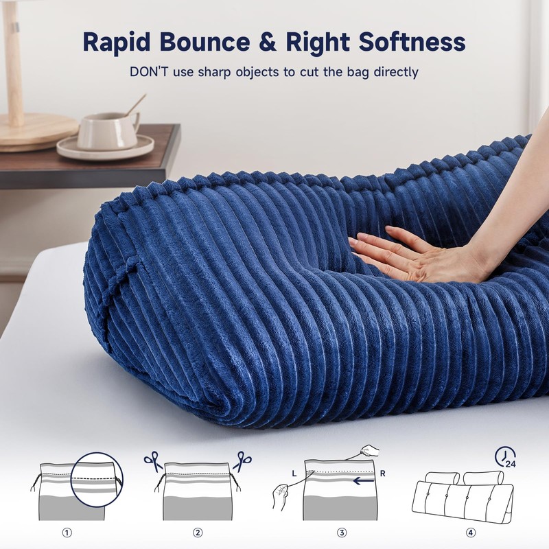 Z-hom Large Wedge Pillow Headboard, Twin Triangular Headboard Pillow, Reading