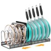 MUDEELA Expandable Pots and Pans Organizer Rack under Cabinet, Pots