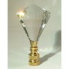 LAMP Finial-Stunning LEADED Crystal LAMP Finial-Clear Diamond/PB