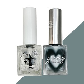 It's Lit Glassy Silver Ink Up Top Ink Gel Top Gel 2-Piece Set / 잇츠릿 글래시 실버잉크 업탑 잉크젤 탑젤 2종세트