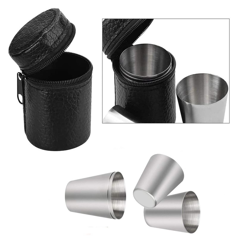 Spldsun Pack of 12 Hip Flask Mugs, Stainless Steel Cups,