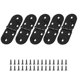 Bliceon Pack of 5 Folding Hinge, Folding Table Hinges, 180 Degree Hinges, Foldable, Stainless Steel Hinges for Folding Table, Cabinet, Wardrobe, Wooden Box, Home, Furniture with Screws (Black)