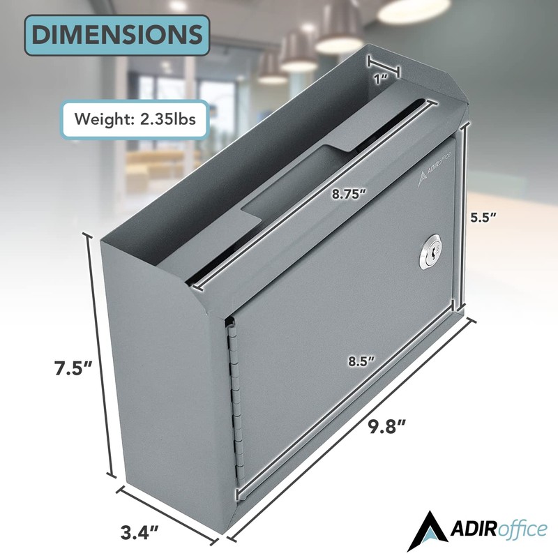 Adir Suggestion Box with Slot and Lock - Money Drop
