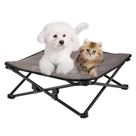 KINGCAMP Small Stable Folding Cooling Elevated Dog Bed, Portable Raised Pet Cot with Washable Mesh Pad Little Travel Outdoor Camping Dog Bed for Dogs Weight Up to 25 lbs