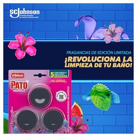Pato Pastillas Desinfectantes para Tanque de Baño, Aroma Refrescante, 3 Unidades de 40g Cada Una