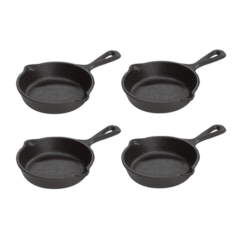 Lodge Pre-Seasoned 3.5-Inch Cast Iron Skillet Set for Side Dishes