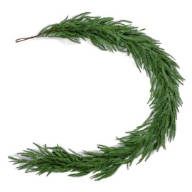CCTIVED 6ft Real Touch Norfolk Pine Garland, Realistic Christmas Garland, Soft Artificial Faux Greenery Garland for Mantle, Stair Railings, Table, Wall, Outdoor Christmas Decoration