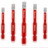 ColumPRO Porcelain Tile Drill Bits Set, 5PCS 1/4“（6mm）Dry Diamond Drill