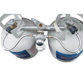 SHINESTAR 1/4 Inverted RV Propane Hose Pigtail for 2-Stage Auto Changeover Regulator, 12 Inch Stainless Braided LP Hose with Type 1 Connection, 2-Pack