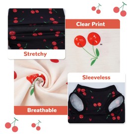 Hjumarayan 2-Pack Dog T Shirts for Small Dogs, Breathable Tops Cherry Vest Doggy T Shirts, Thin Puppy Jumper Stretchy Chihuahua Tshirt for Spring, Autumn & Summer Shade Wear, White+Black XS