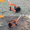 Rotary Cultivator Tool, Hand Tiller for Gardening, 2-in-1 Garden Weeding