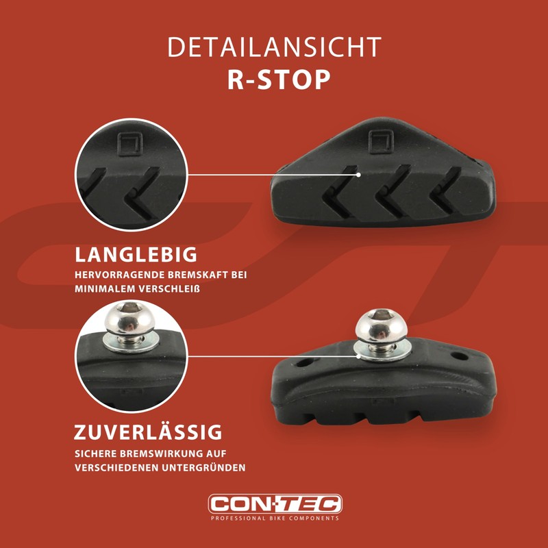 CONTEC Brake Shoe R-Stop, R-Brakes Medium Compound, Medium Hard Rubber