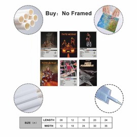 KUNYOS Tate Mcrae Poster Unframed (Set of 6) Album Cover Posters Music Canvas Posters 08x12inch(20x30cm) Style-1