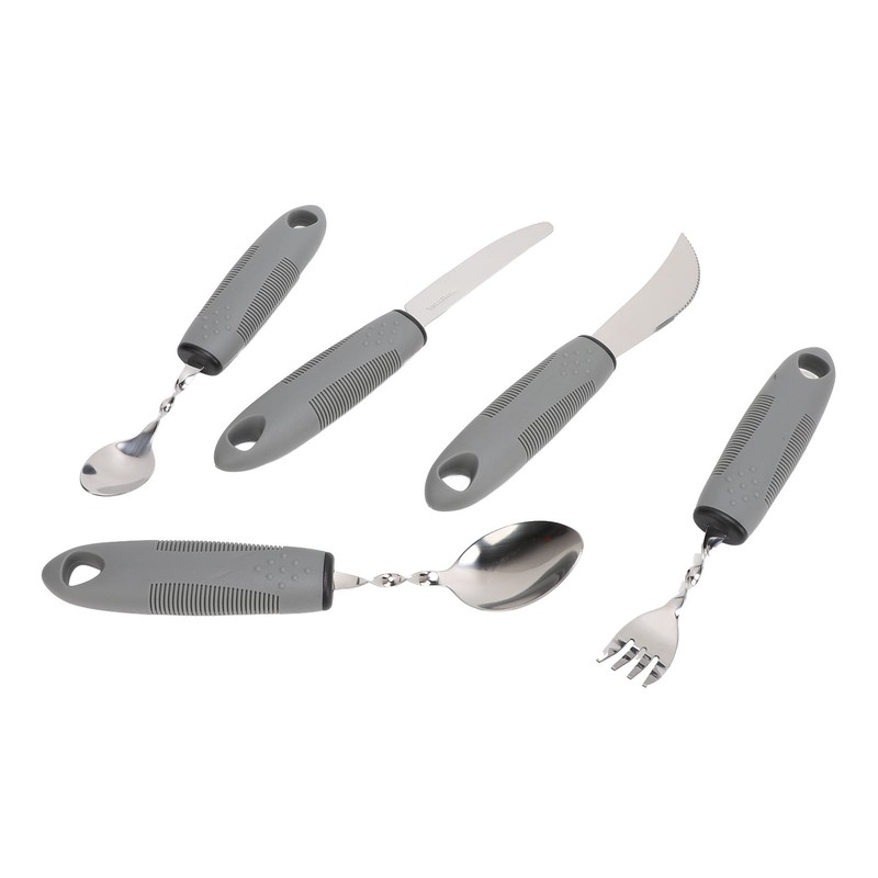 5pcs Bendable Adaptive Utensils Weighted Easy Grip Stainless Steel Special