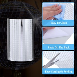 18000 PCS Silver Mini Square Disco Tiles, 5 x 5 mm Self-Adhesive Mirror Mosaic Tiles，Glass Mosaic Stickers for Vases, Cups, Home Decoration