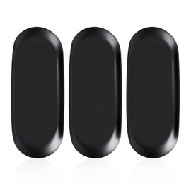 ZBHDEYG Set of 3 Black Tray, Black Jewellery, Coin Tray, Cosmetic Tray, Black Oval Tray, Black Tray Bathroom